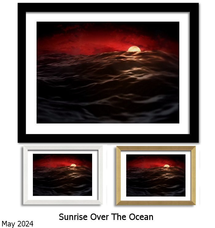 Sunrise Over The Ocean Framed Print