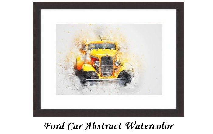 Ford Car Abstract Watercolor
