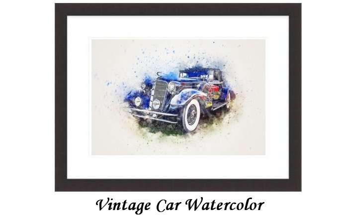 Vintage Car Watercolor