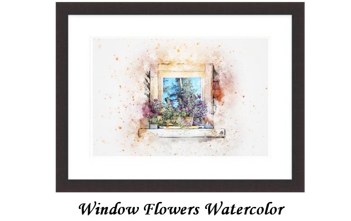 Window Flowers Watercolor