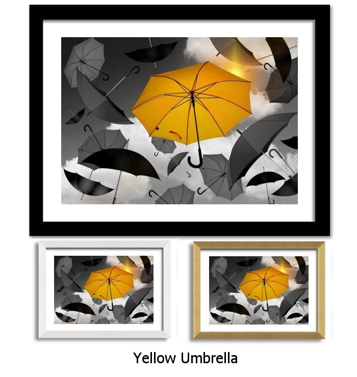 Yellow Umbrella Framed Print