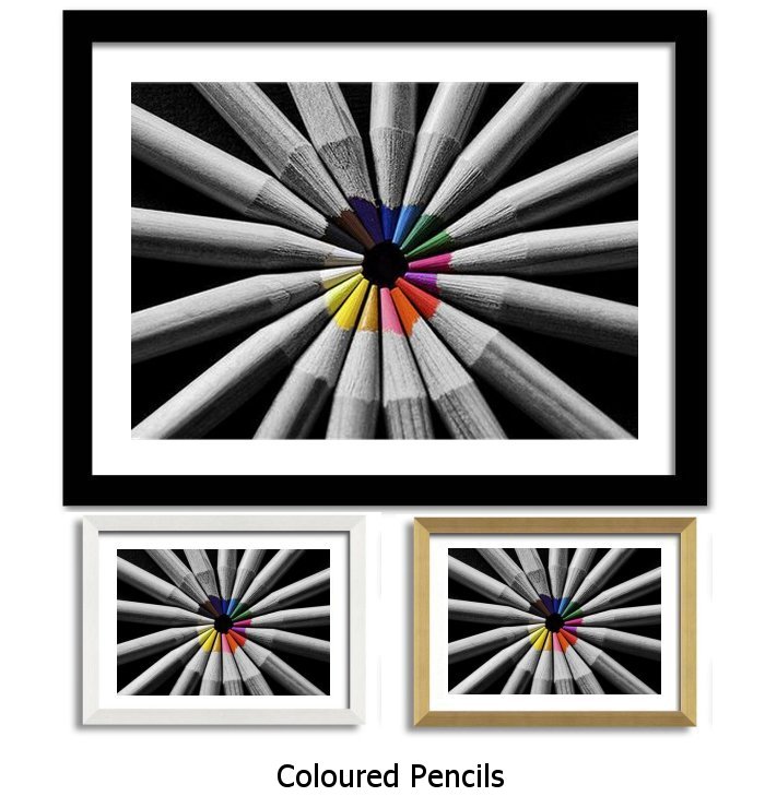 Coloured Pencils Framed Print