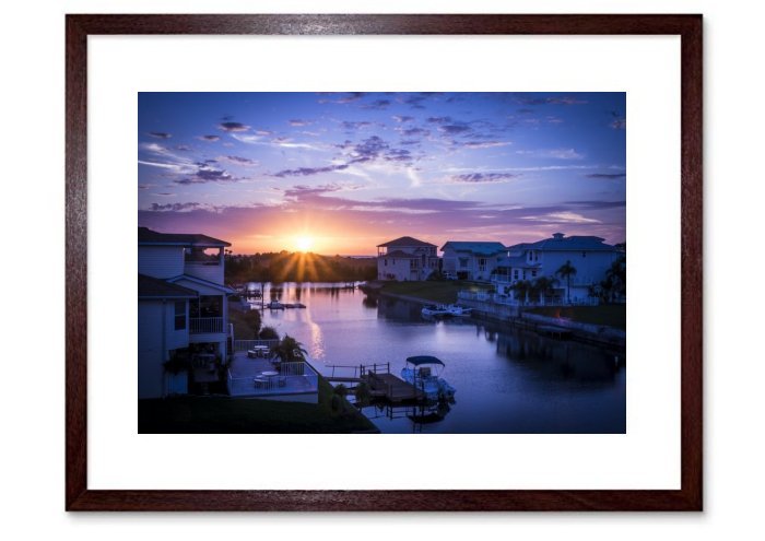 Sunset Canal Florida Gulf Clouds Sunstar Water 