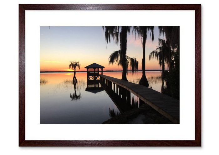 Lake Santa Fe Pier Sunset Cypress Trees Melrose