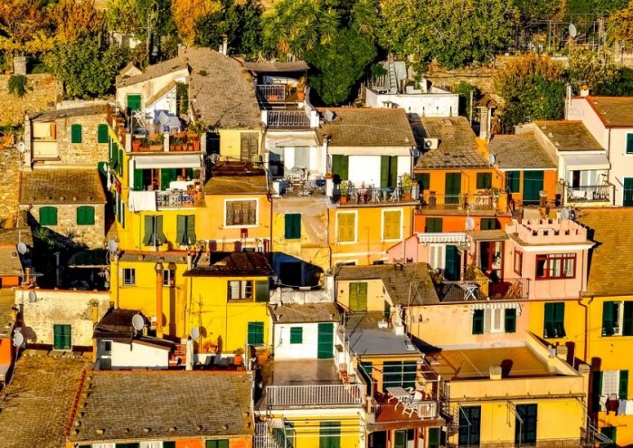 Cinque Terre Manarola Village Street Facade