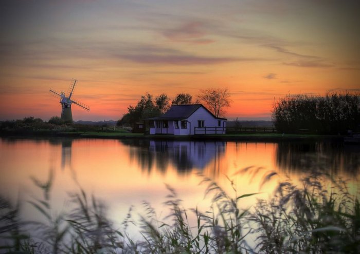 Norfolk Broads Windmill Framed Print