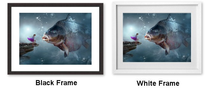 Fantasy Carp And Girl Framed Print