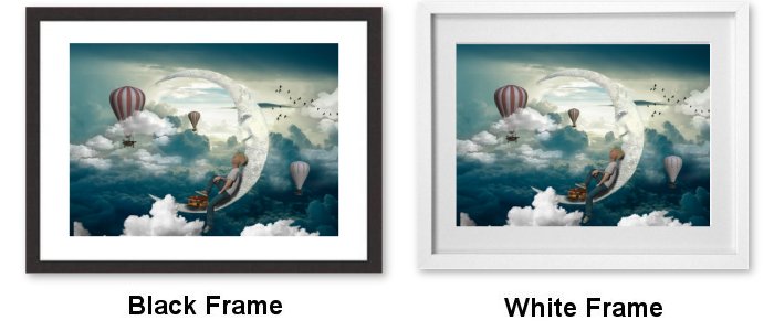 Fantasy Boy In The Moon Framed Print