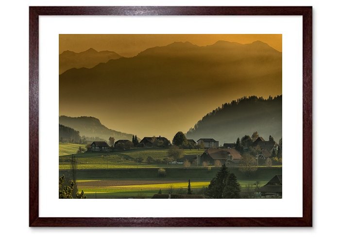 Autumn Mountain Twilight Wall At Print