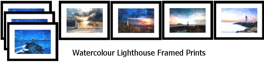 Watercolour Lighthouse Framed Prints