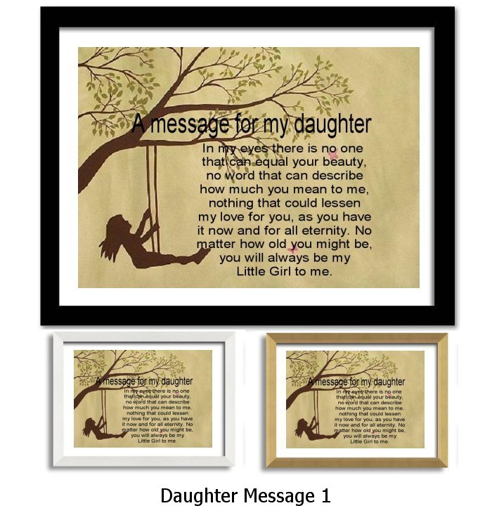 Daughter Message Framed Print