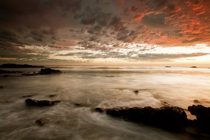 Dusk Over The Ocean Framed Print