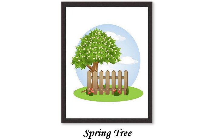 Background Spring Winter Summer Autumn Tree Fence