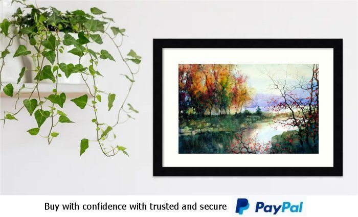 Watercolour Landscape Framed Print