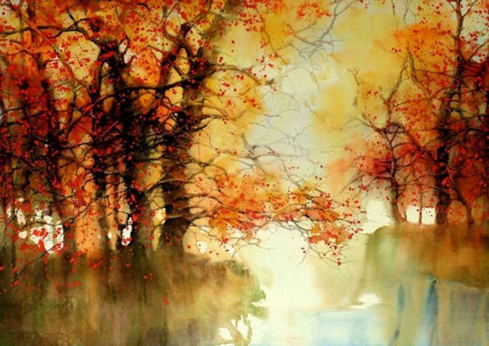 Watercolour Landscape Framed Print