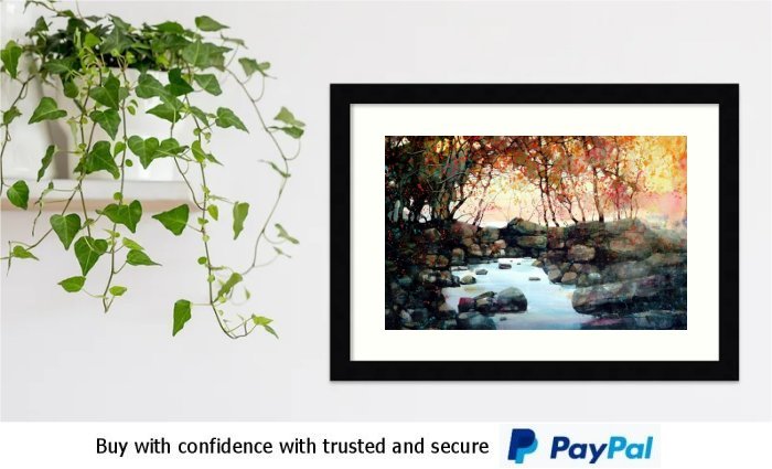 Watercolour Landscape Framed Print