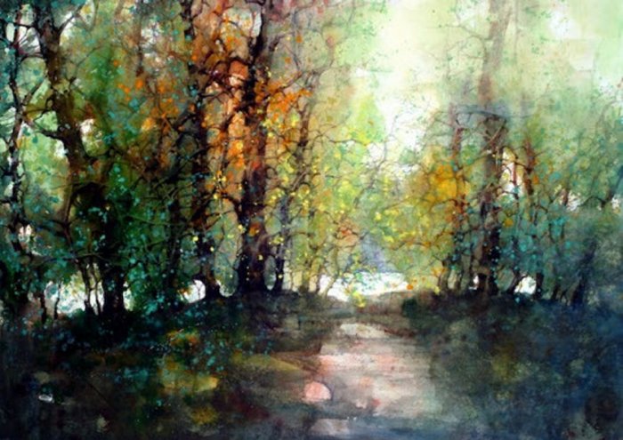 Watercolour Landscape Framed Print