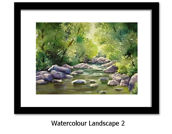 Watercolour Landscapes Framed Print