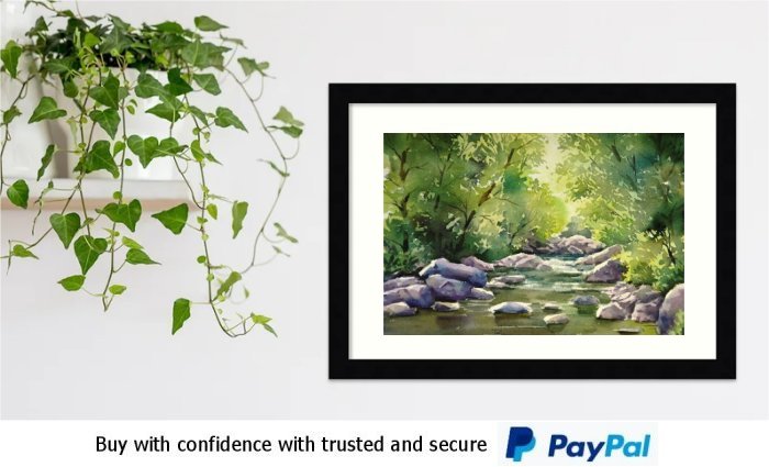 Watercolour Landscape Framed Print