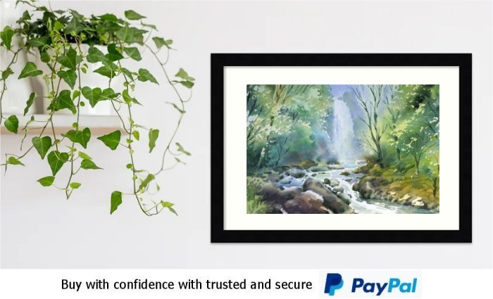 Watercolour Landscape Framed Print