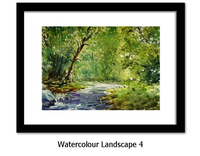 Watercolour Landscapes Framed Print