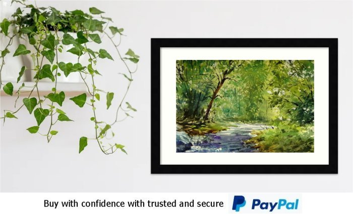 Watercolour Landscape Framed Print