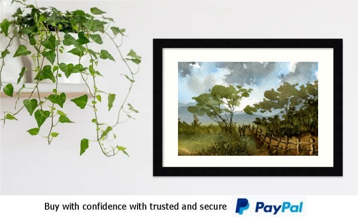 Watercolour Landscape Framed Print