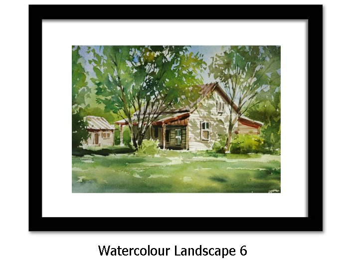 Watercolour Landscapes Framed Print