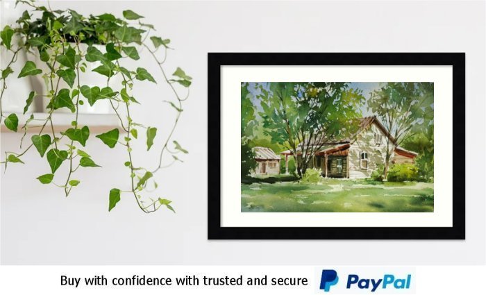 Watercolour Landscape Framed Print