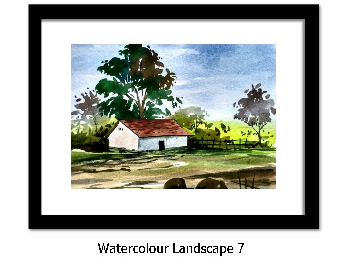Watercolour Landscapes Framed Print