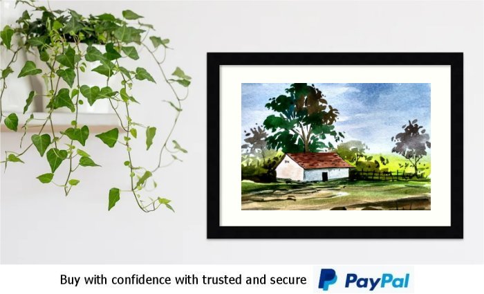 Watercolour Landscape Framed Print