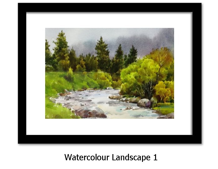 Watercolour Landscapes Framed Print