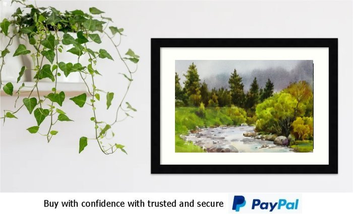 Watercolour Landscape Framed Print